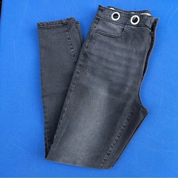 Garage Black jeans - Sueded Ultra High Rise Denim with Metal Detail at Waist! - Picture 1 of 7